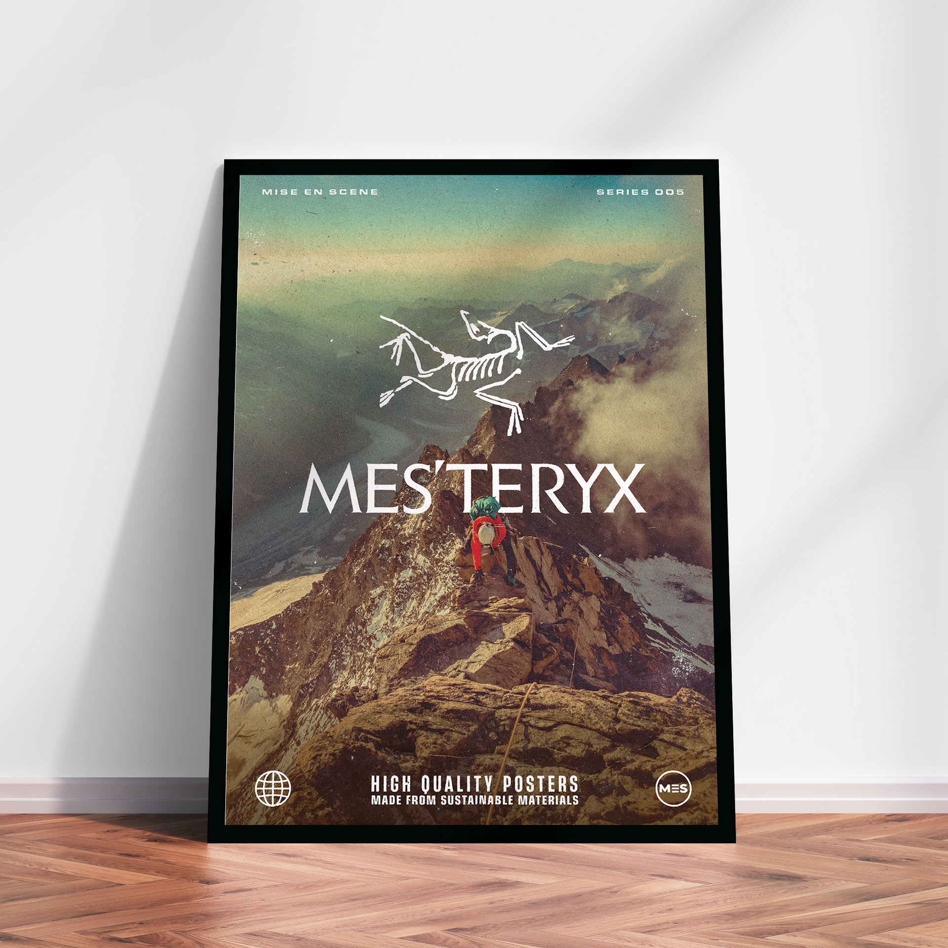 Premium & Sustainable Arc'teryx Poster Print. Hand crafted in the UK from the highest quality paper, created with sustainable FSC paper. Texturised inks, brings the poster to life. Available to purchase with a Polcore Recycled Plastic Frame with Perspex screening to let your print do the talking.