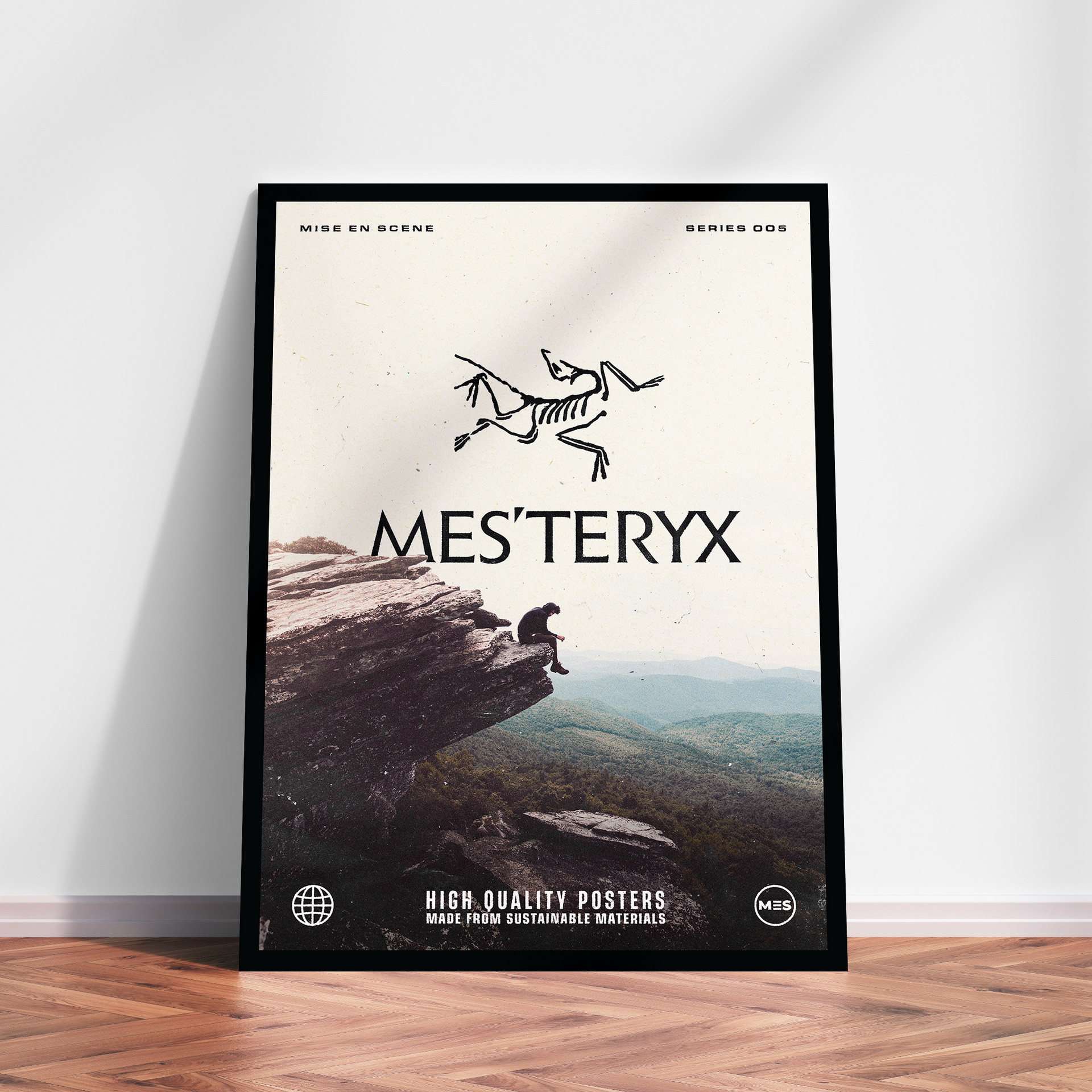 Premium & Sustainable Arc'teryx Poster Print. Hand crafted in the UK from the highest quality paper, created with sustainable FSC paper. Texturised inks, brings the poster to life. Available to purchase with a Polcore Recycled Plastic Frame with Perspex screening to let your print do the talking.