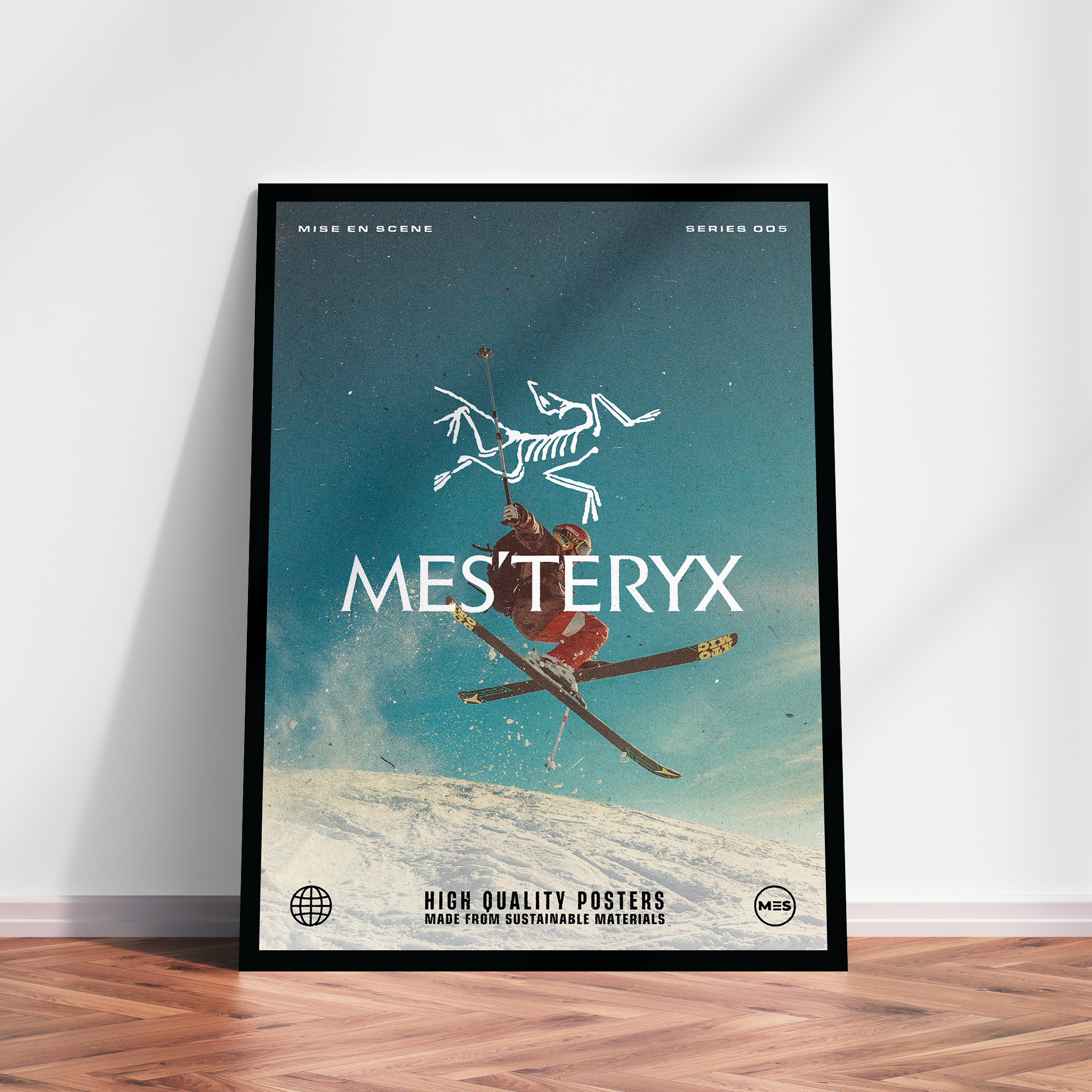 Premium & Sustainable Arc'teryx Poster Print. Hand crafted in the UK from the highest quality paper, created with sustainable FSC paper. Texturised inks, brings the poster to life. Available to purchase with a Polcore Recycled Plastic Frame with Perspex screening to let your print do the talking.
