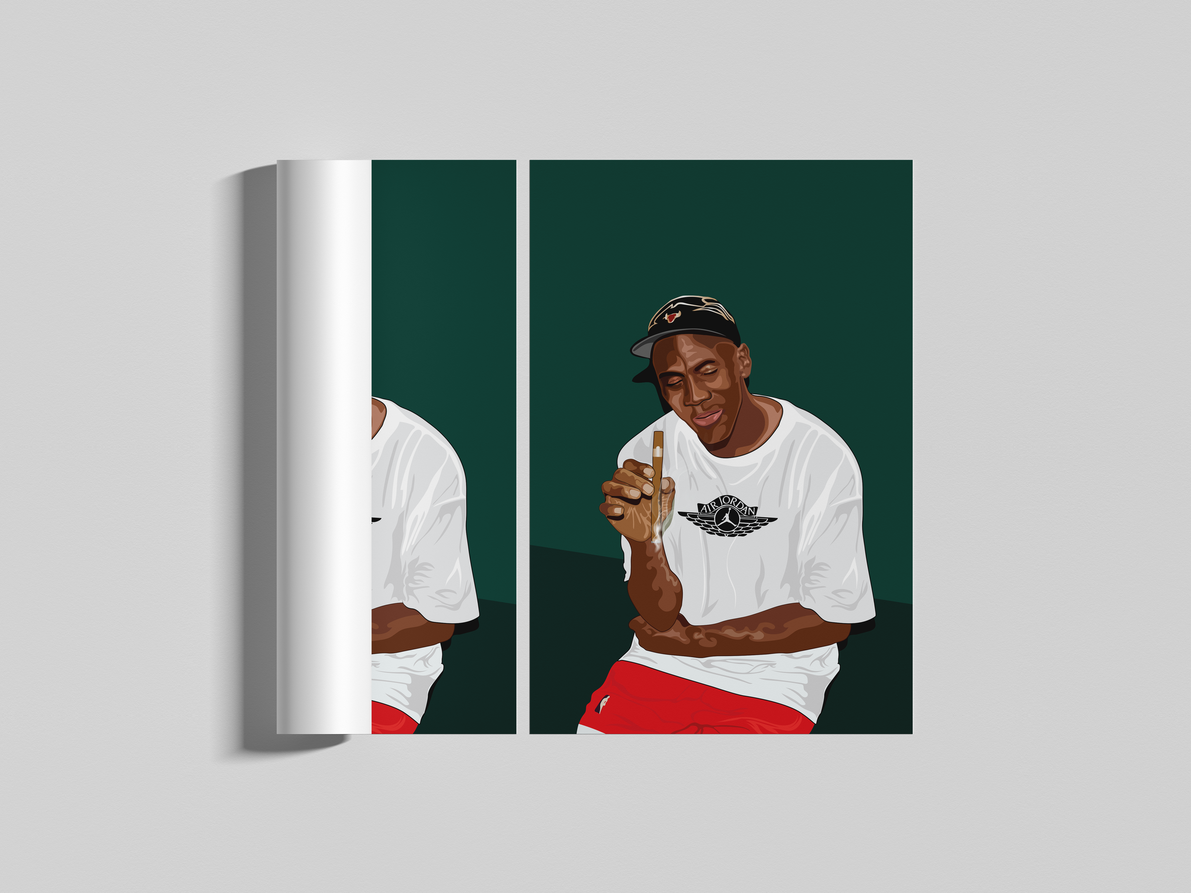 Premium & Sustainable Michael Jordan Poster Print. Hand crafted in the UK from the highest quality paper, created with sustainable FSC paper. Texturised inks, brings the poster to life. Available to purchase with a Polcore Recycled Plastic Frame with Perspex screening to let your print do the talking. 
