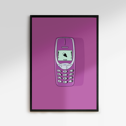 Premium Poster Nokia Burner phone print. Made from FSC Paper and texturised inks. Available to purchase with a recycled plastic frame. Global shipping