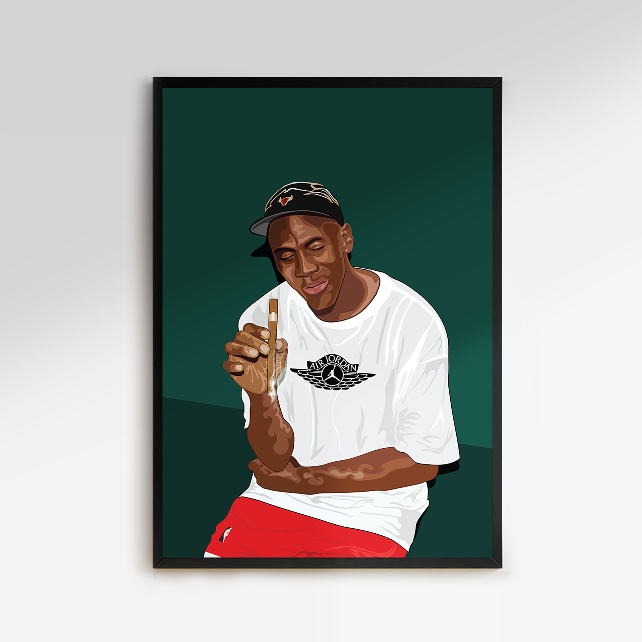 Premium & Sustainable Michael Jordan Poster Print. Hand crafted in the UK from the highest quality paper, created with sustainable FSC paper. Texturised inks, brings the poster to life. Available to purchase with a Polcore Recycled Plastic Frame with Perspex screening to let your print do the talking. 