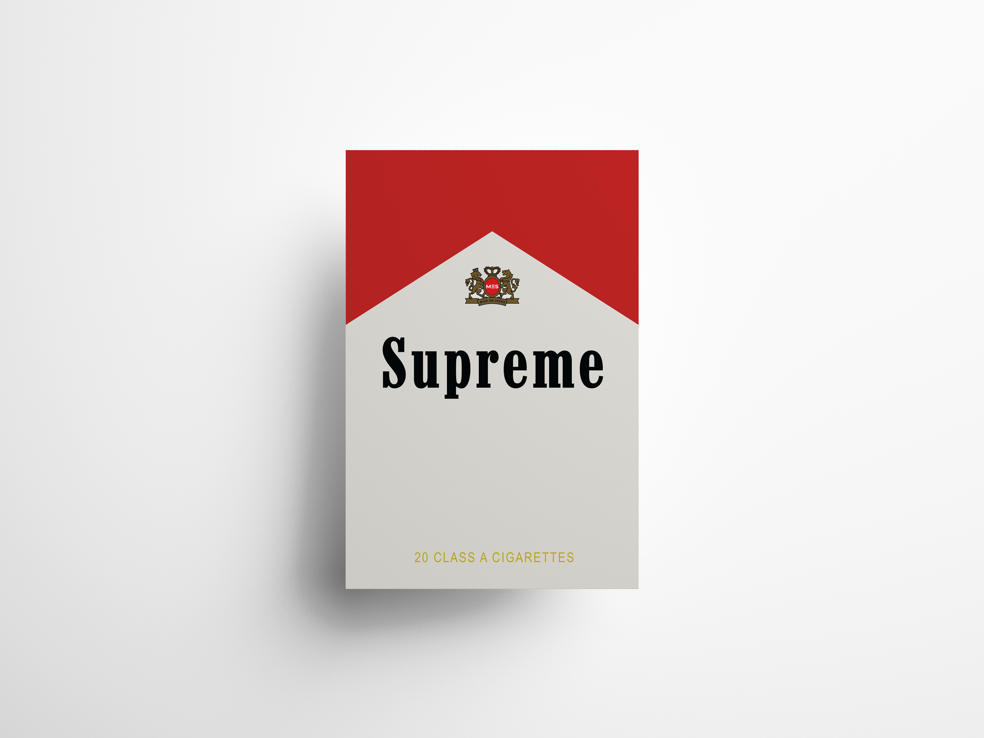 Premium & Sustainable Supreme Marlboro Poster Print. Hand crafted in the UK from the highest quality paper, created with sustainable FSC paper. Texturised inks, brings the poster to life. Available to purchase with a Polcore Recycled Plastic Frame with Perspex screening to let your print do the talking. Global shipping